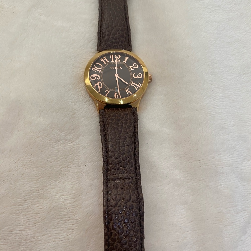 TOUS ROSE GOLD AND CROC LEATHER BELT - Picture 5 of 7